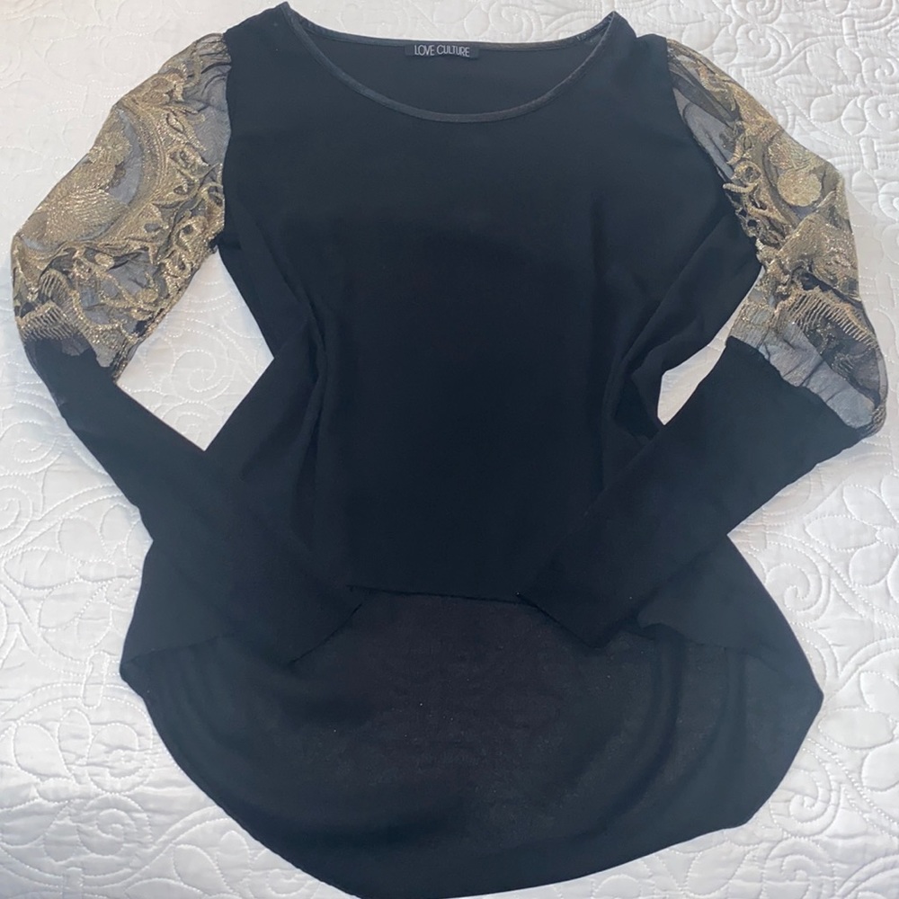 Black hi-lo blouse. Size xs